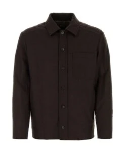 A.P.C. Dark Brown Wool Blend Shirt