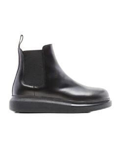 Alexander McQueen 45mm Brushed Leather Chelsea Boots