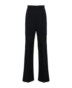 'vanna' Gabardine Pinstriped Trousers Max Mara Studio