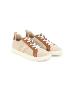 Chloé Lauren Sneakers In Leather And Canvas -Italist Store b3f46500a491d1b89781bf48348a372f