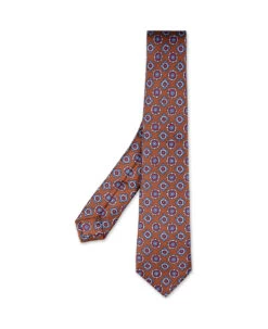 Kiton Brick Tie With Multicolored Pattern