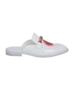 Casablanca White Monogram Memphis Mules