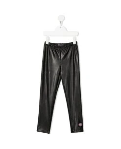 Chiara Ferragni Leggins With Black Glossy Finishes In Viscous And Elastam