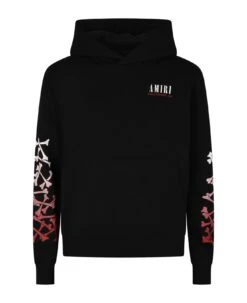 Amiri Black Sweatshirt For Kids With Bones Pritn And Logo