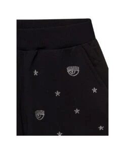 Chiara Ferragni Black Shorts With Rhinestone Embellished Logo In Stretch Cotton Girl -Italist Store ba4825648c6ff642896d6ad380048ca2