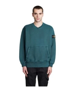 Stone Island Sweatshirt In Green Cotton
