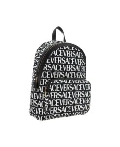 Versace Allover Logo Printed Zipped Backpack -Italist Store ba85b5eca0949c11600e0fbc56656418