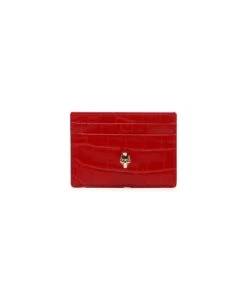 Alexander McQueen Croccodile Print Leather Card Case