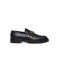 Valentino Garavani Stud Sign Moccasin In Calfskin