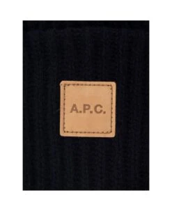 A.P.C. 'michelle' Blue Beanie With Logo Patch In Wool And Cashmere Man -Italist Store bdbcfcb4760be59e2b9dcaaab475e571