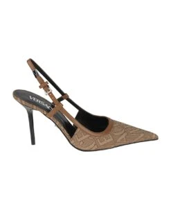 Versace Slingback Logo Jacquard T.95 Pumps