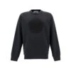 Stone Island Black Crewneck Sweater With Compass Embroidery In Cotton Man
