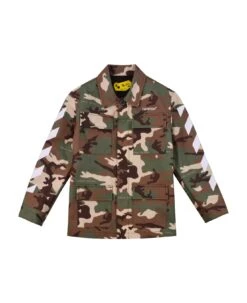 Off-White Jacket With Military Print