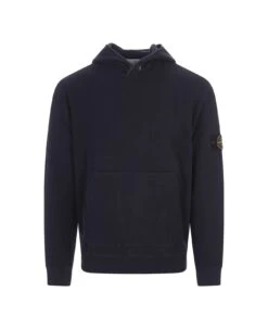 Stone Island Navy Blue Sweatshirt With Lined Hoodie