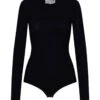 Maison Margiela Black Polyester Blend Bodysuit