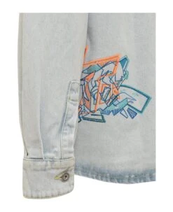 Off-White Graffiti Denim Shirt -Italist Store c9f795f98ab6db385a53410451bc9d64