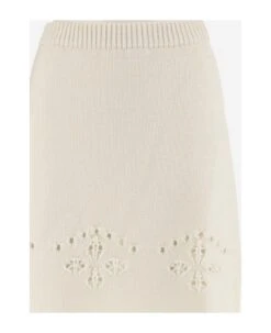 Chloé Wool Skirt With Cut Out Embroidery -Italist Store cb00b3ffabe4cc4a8c2842f9e497f567