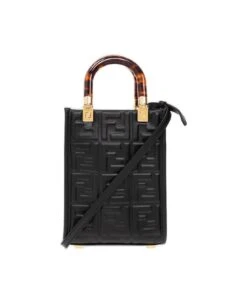 FENDI Sunshine Logo Embossed Mini Shoulder Bag