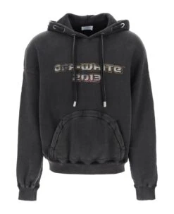 Off-White Hoodie With Back Bacchus Print