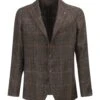 Wool, Silk And Linen Jacket With Tartan Pattern