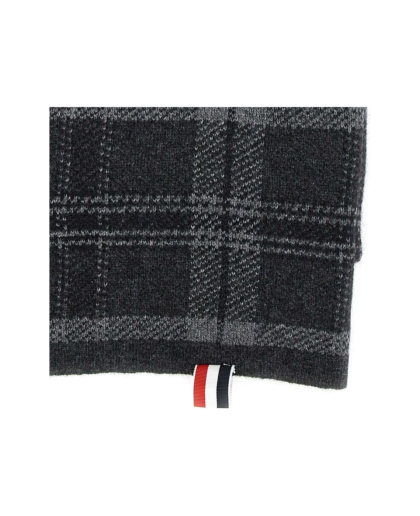 "tb Tartan Jacquard" Wool And Cashmere Scarf 5 "tb Tartan Jacquard" Wool And Cashmere Scarf - Image 5