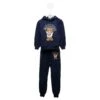 Coordinated Blue Cotton Tracksuit With Teddy Bear Print Moschino Kids Boy