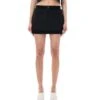 Off-White Wool Blend Rib Band Mini Skirt