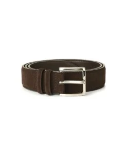 Orciani Dark Brown Suede Leather Belt
