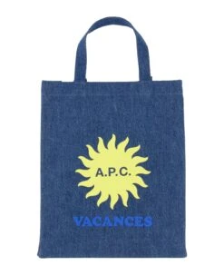 A.P.C. Denim Tote Bag With Print