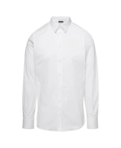 'gold' White Long Sleeves Shirt In Cotton Popline Man Dolce & Gabbana