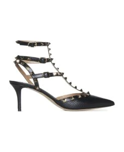 Valentino Garavani Ankle Strap Rockstud T. 65 Vitello St.alce/vitello/platinum Studs