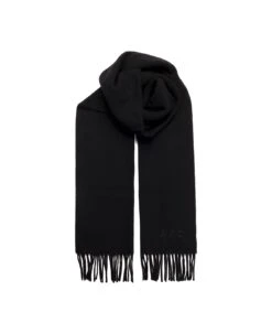 A.P.C. Black "ambroise Brodée" Scarf