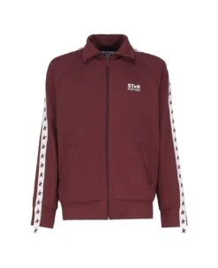 Golden Goose Zipped Sweatshirt With White Ribbon And Contrasting Stars