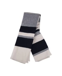 White, Blue And Grey Cashmere Scarf
