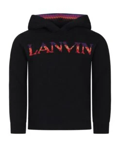Lanvin Black Sweater With Logo For Boy