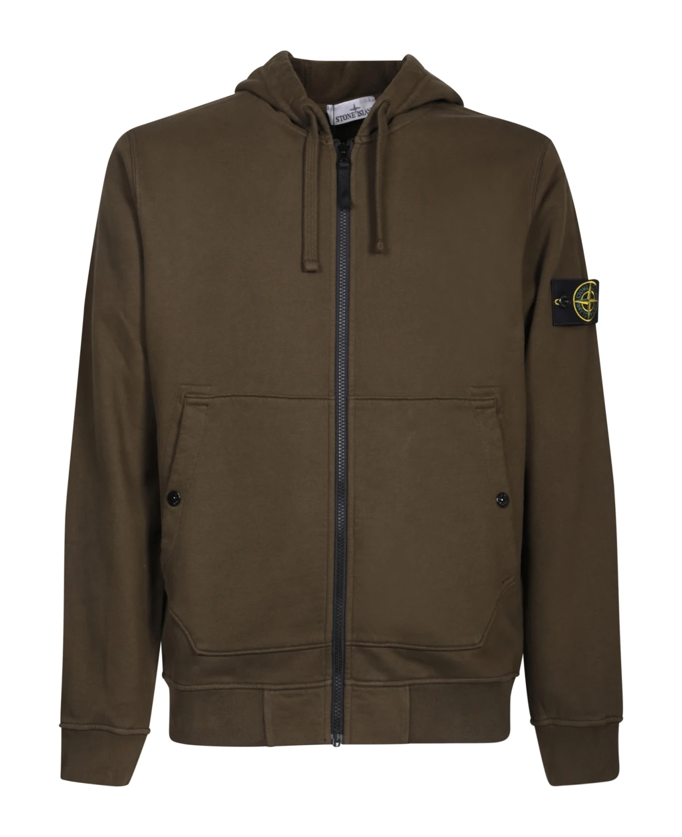 Stone Island Military Green Zip Hoodie 1 Stone Island Military Green Zip Hoodie