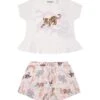 Kenzo Kids Multicolor Suit For Baby Girl With Tiger And Logo