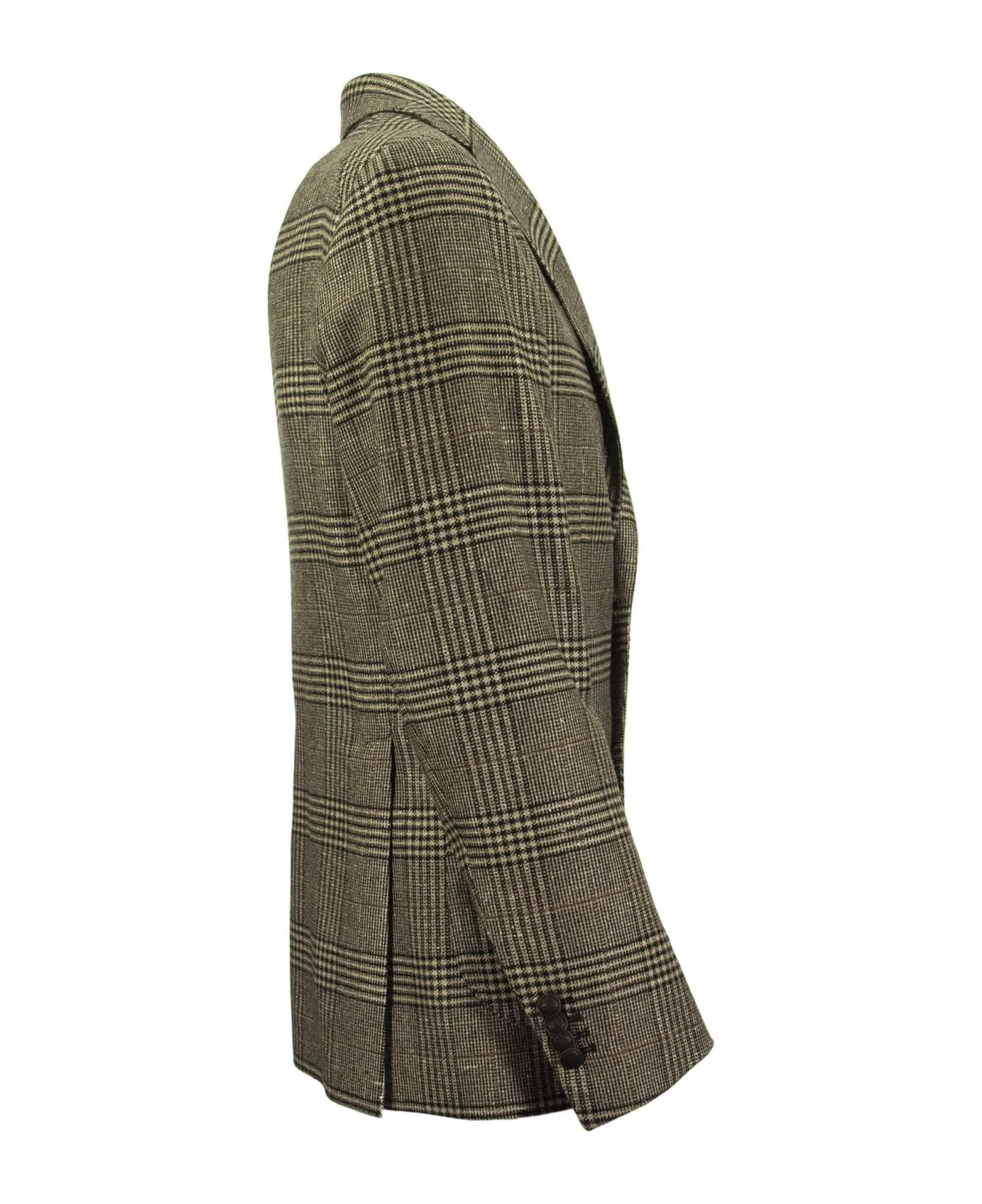 Prince Of Wales Jacket In Wool, Silk And Cashmere 3 Prince Of Wales Jacket In Wool, Silk And Cashmere - Image 3