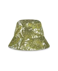 Etro Green Bucket Hat With Paisley Pattern