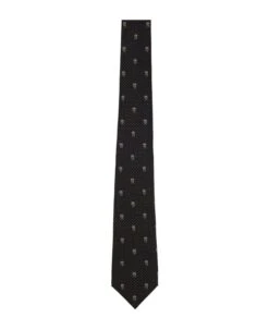 Alexander McQueen Skull Embroidered Tie