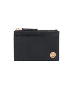 Versace Top Zip Logo Card Holder