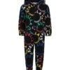 Stella McCartney Kids Black Sports Suit For Girl With Multicolor Logo