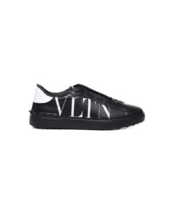 Valentino Garavani Open Sneaker In Calfskin With Vltn Logo Print