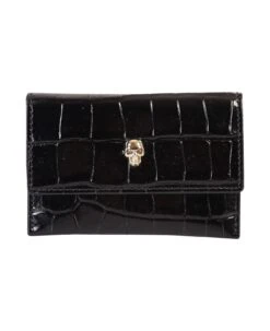 Alexander McQueen Crocodile Print Leather Card Holder