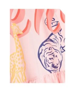 Kenzo Kids Pink Crewneck Dress With All-over Graphic Print In Cotton Girl -Italist Store e4f5ee47ab644f8f7946554a36f596ef