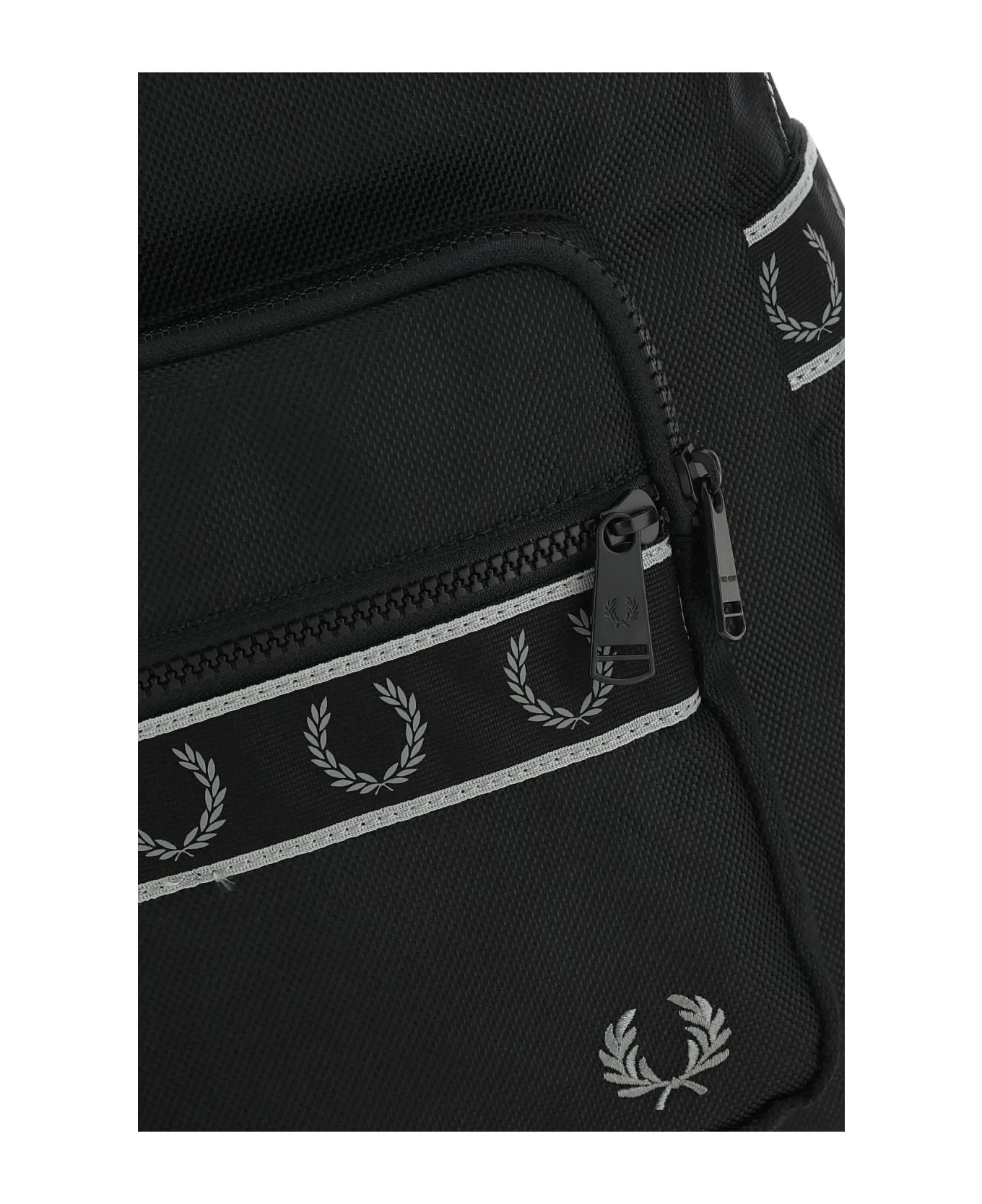 Fred Perry Black Polyester Backpack 4 Fred Perry Black Polyester Backpack - Image 4