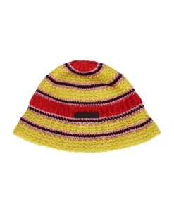 STELLA MCCARTNEY Striped Cotton Crochet Hat