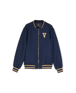 Versace Giacca Blu In Misto Lana Bambino