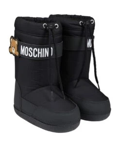 MOSCHINO Balck Boots For Girl With Teddy Bear And Logo -Italist Store ed968a961d7640ae3c1f3a5985378d87