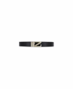 ZEGNA Pebbled Leather Z Monogram Belt